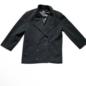 Josh Evan 100% virgin wool black pea coat  Size 12